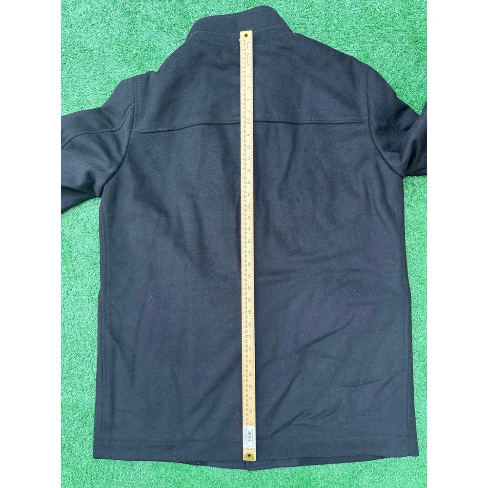 Hugo Boss Mens Black Wool Blend Stand Collar Car Coat Jacket Made in Ukraine